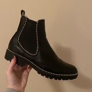 nasty gal black studded booties